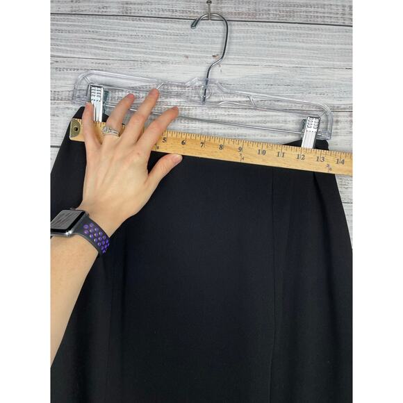 Vintage Drama Midi Skirt Black 8 Adjustable Slit USA Modest Minimalist Witchy - Picture 5 of 9